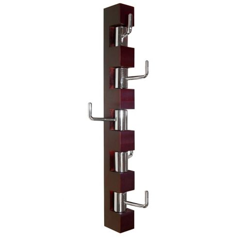 Image of Spin - Vertical Wall Coat Hooks / Towel Hanger - Mahogany