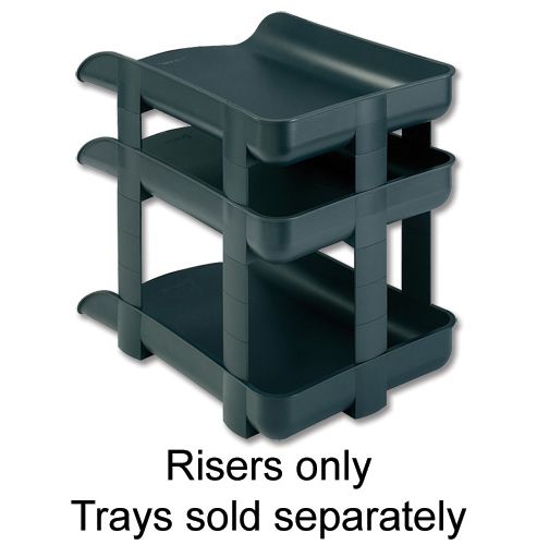 Image of Rexel Agenda2 Risers W45xd6xh70mm Charcoal Ref 2101019 [pack 5]