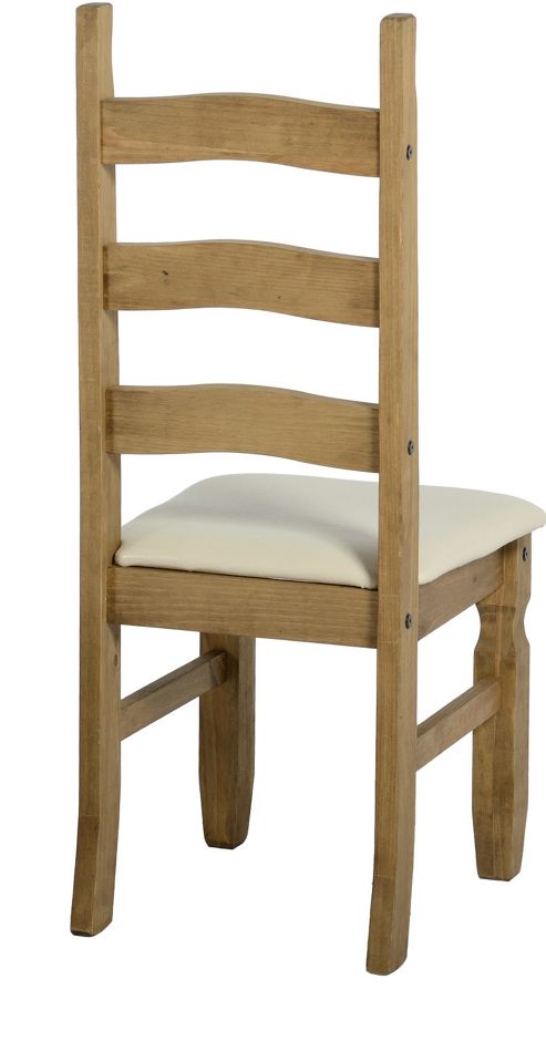 Image of Home Essence Corona Dining Chair With Cream Faux Leather Seats (set Of 2) - Wood