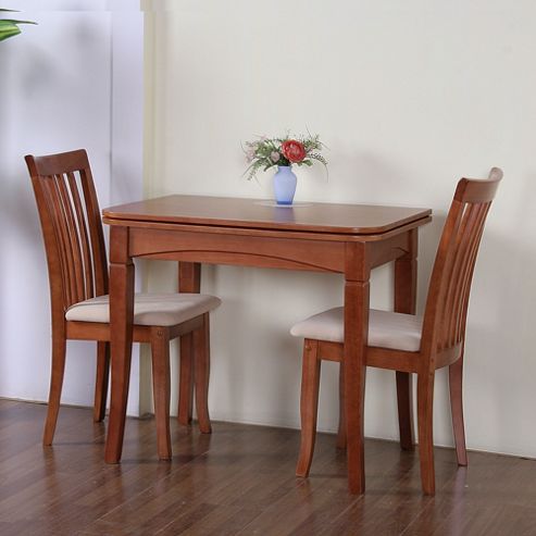 Image of G&p Furniture Windsor House 3-piece Newark Flip Top Dining Set - Cherry