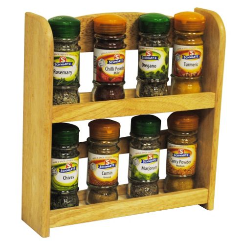 Image of Wood - Solid Wood 2 Tier Spice Rack - Natural