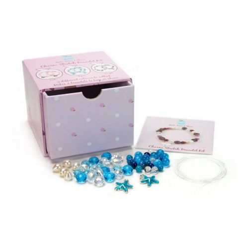 Image of Children's Charm Stretch Bracelet Jewellery Making Kit Aqua