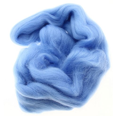 Image of Dhf-r06 Bright Blue 20g Falkland Wool Tops