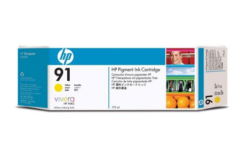 Image of Hewlett-packard No.91 775 Ml Ink Cartridge With Vivera Ink Yellow
