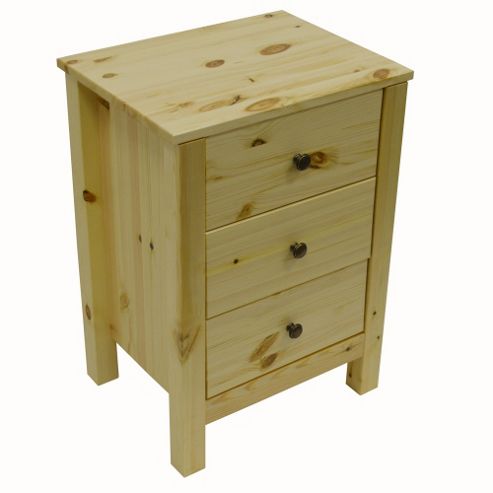 Image of Nature - Solid Wood 3 Drawer Bedside Cabinet - Natural