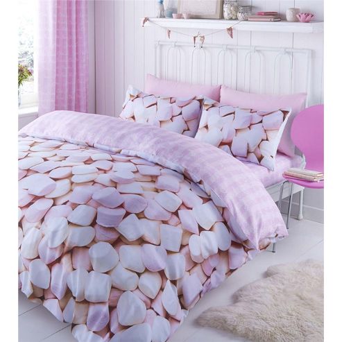 Image of Catherine Lansfield Home Kids Marshmellows Cotton Rich Quiltset - Pink