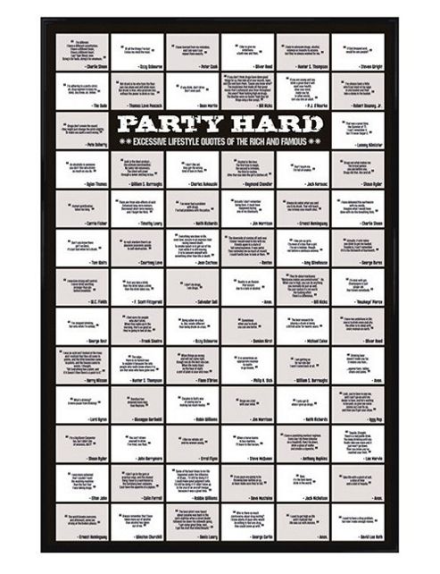 Image of Excessive Lifestyle Quotes Gloss Black Framed Party Hard! Poster
