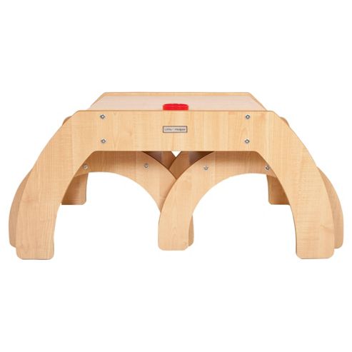 Image of Little Helper Fun Station Duo Toddler Table And 2 Chairs Set In Maple
