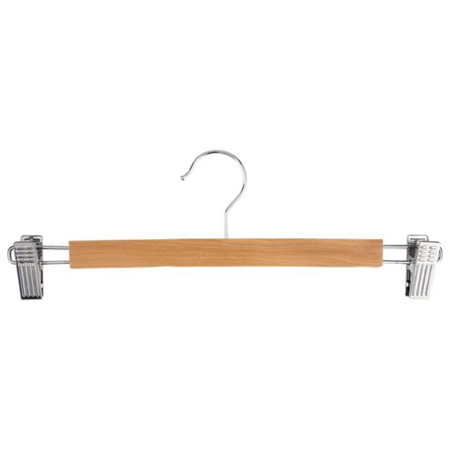 Image of Tesco Wooden Skirt Clip Hanger, Pack Of 2