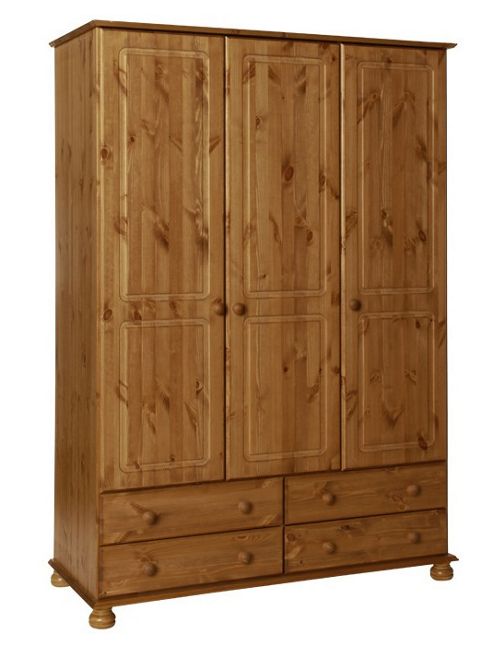 Image of Valufurniture Copenhagen Pine 3 Door 4 Drawer Wardrobe