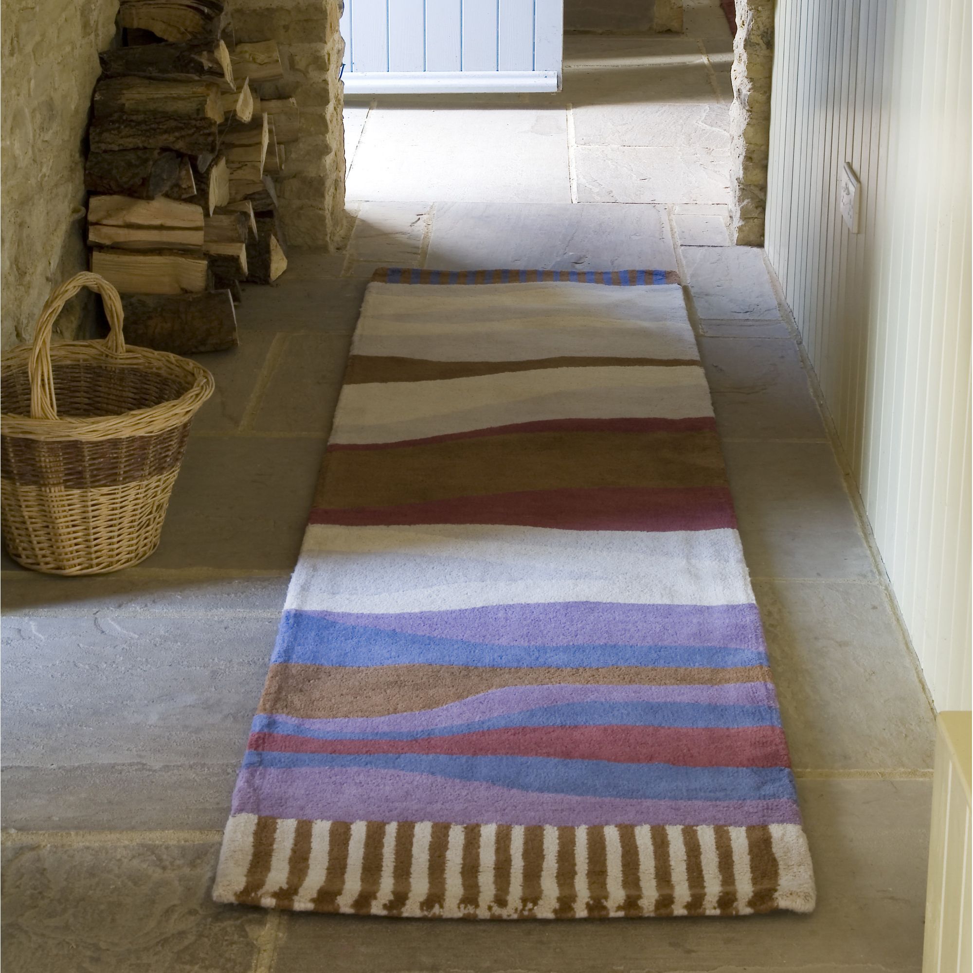 Anna V Rugs Pebble Stripe Contemporary Runner Rug - Runner 65cm x 244cm at Tesco Direct