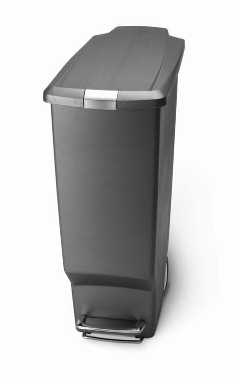 Image of Simplehuman 40 Litres Plastic Slim Pedal Bin - Grey