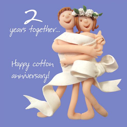 Image of Holy Mackerel Happy 2nd Anniversary. Cotton Anniversary Greetings Card