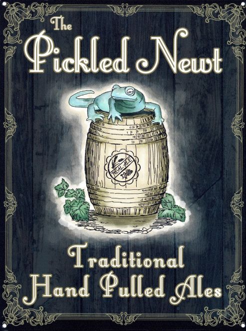Image of Traditional Hand Pulled Ales The Pickled Newt Tin Sign