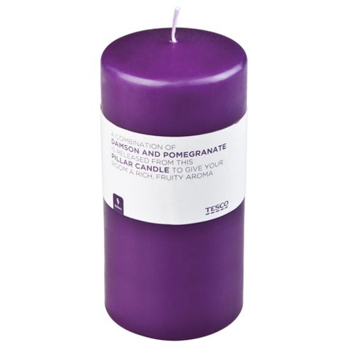 Image of Tesco Damson & Pomegranate Pillar Candle