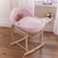Clair de lune Dimple Natural Wicker Moses Basket - Pink