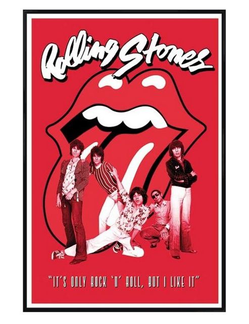 Image of The Rolling Stones Gloss Black Framed It's Only Rock & Roll Poster
