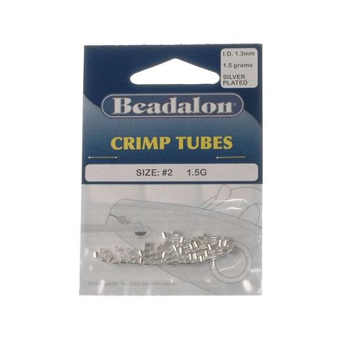 Image of Beadalon Crimp Tube 1.8mm Silver Plate 1.5g