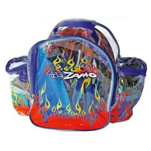 Image of Kidzamo Bimbo Boys Blue Cycling Helmet, Knee/elbow Pads, Bottle And Rucksack Gift Set