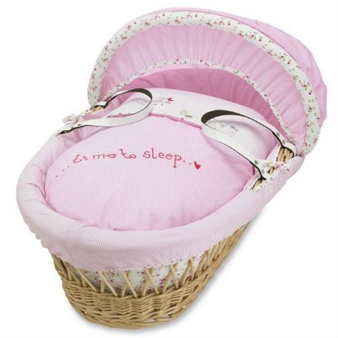 Image of Izziwotnot Time To Play Wicker Moses Basket Natural (baby Fleur)