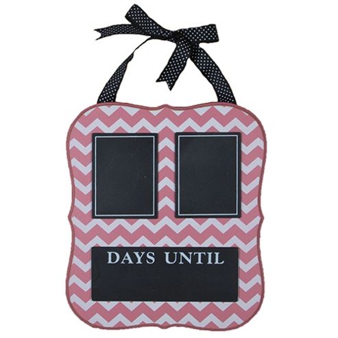 Image of Date - Chevron Print Chalkboard Wall Calendar - Pink