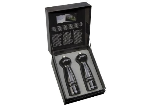 Image of Cole & Mason Gourmet Windsor Black Gloss 180mm Salt And Pepper Mill Set