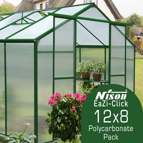 Image of Nison Eazi-click Greenhouse 12x8 Replacement Polycarbonate Glazing Pack
