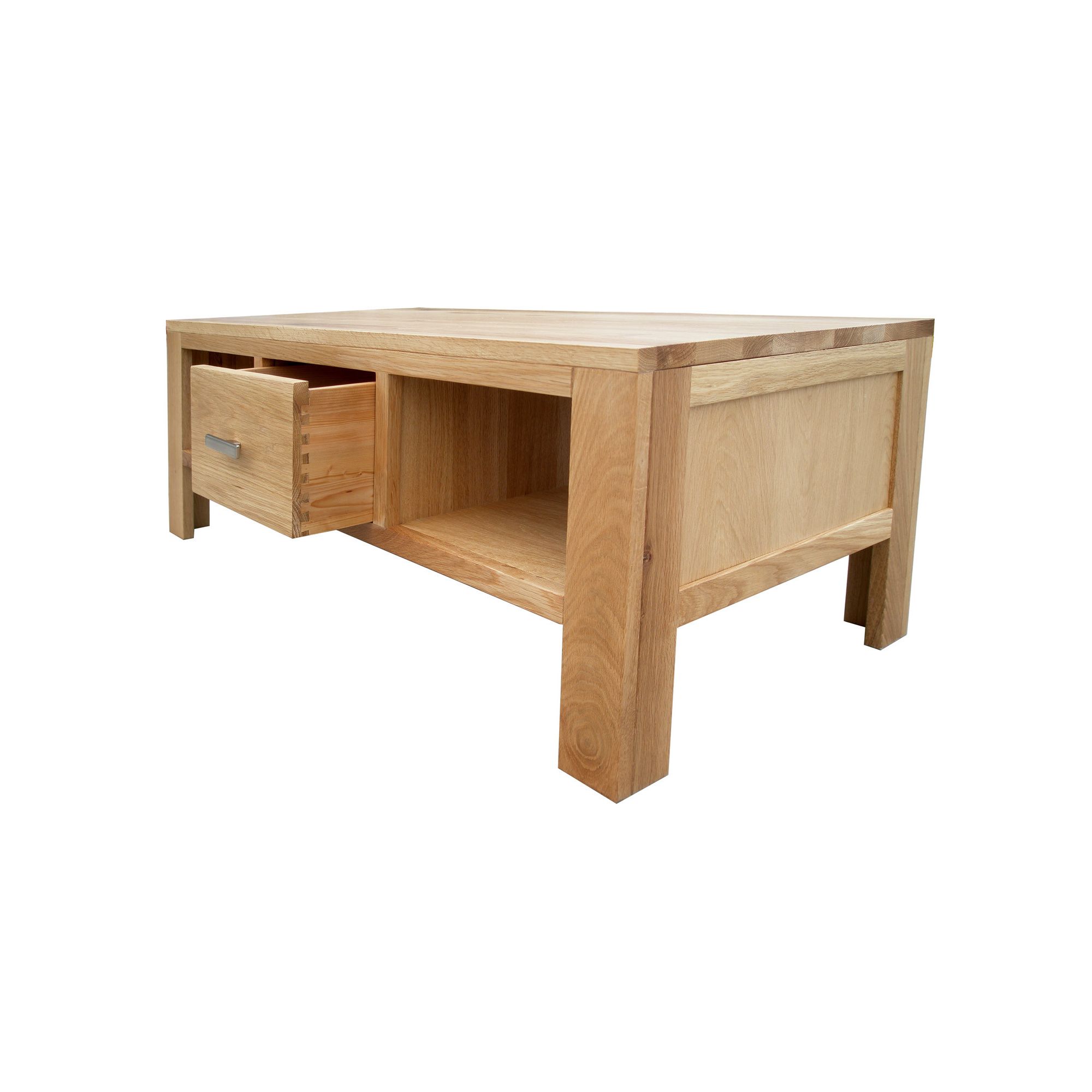 Home Zone Furniture Churchill Oak 2010 Large One Drawer Coffee Table in Natural Oak at Tesco Direct