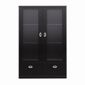 Caxton Manhattan 2 Glazed Door / 2 door Display Cabinet in Black Gloss