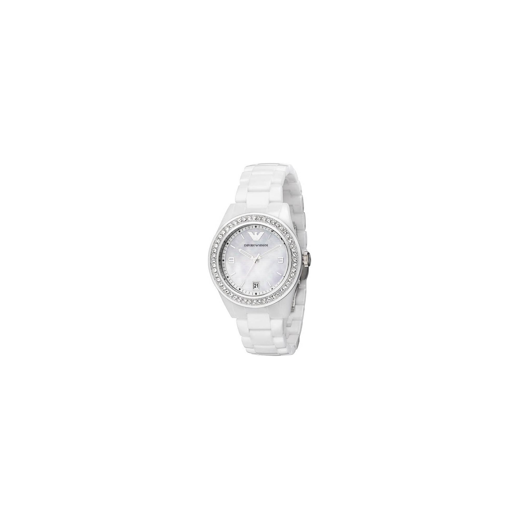 Emporio Armani White Ceramica Watch AR1426 at Tesco Direct