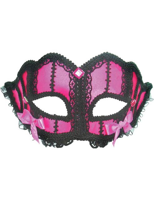 Image of Hot Pink & Black Lace Mask