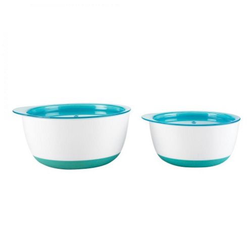 Image of Oxo Tot Small & Large Baby Feeding Bowl Set - Aqua