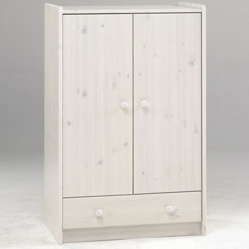 Image of Home Essence Kids Two Door Single Drawer Low Wardrobe In Pine