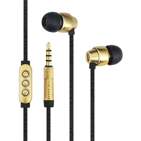 Image of Ted Baker Dover In-ear Headphones - Black/brass