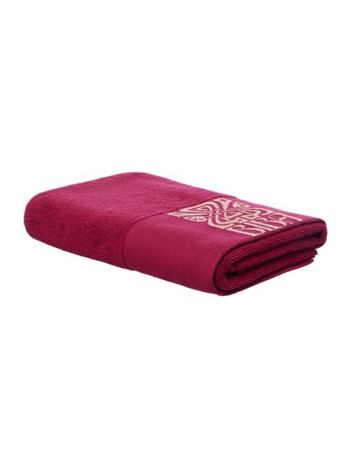 Image of Biba Gold Logo Hand Towel In Fuchsia