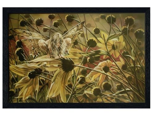 Image of Sheila Wolk Black Wooden Framed Chameleon Fairy Poster