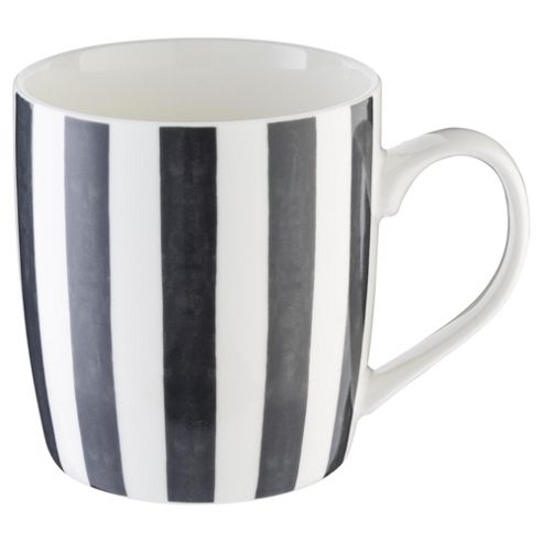 Image of Tesco Charcoal Stripe Barrel Mug Single