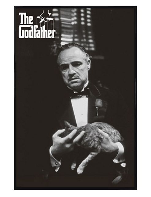 Image of The Godfather Gloss Black Framed Marlon Brando As Vito Corleone Poster
