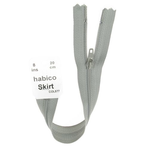 Image of Skirt Zip - 20cm - Light Grey