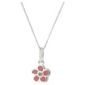 Ladybird Pink Flower And Crystal Pendant