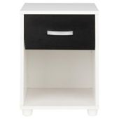 Reno 1 Drawer Bedside Cabinet White & Black