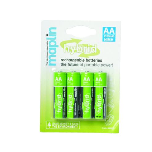 Image of Maplin Hybrid Rechargeable Aa 2100mah Batteries 4 Pack