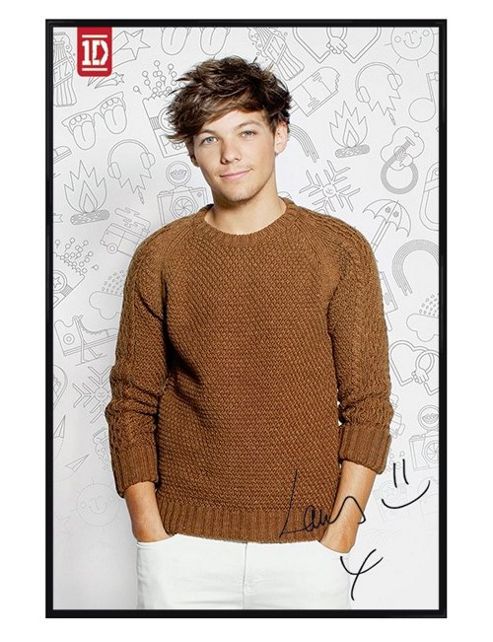 Image of Gloss Black Framed One Direction Louis Tomlinson Signature Poster
