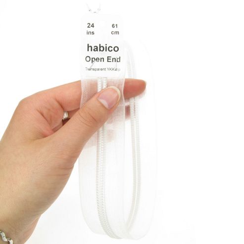 Image of Open End Zip - 61cm - Transparent