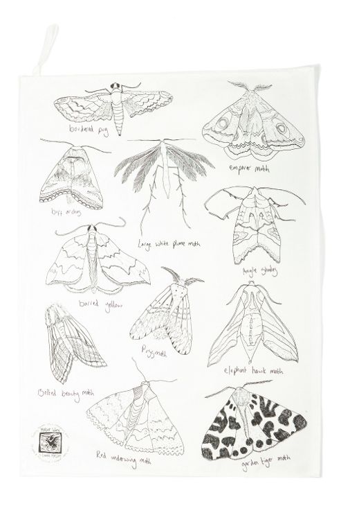 Image of Mellor Ware Tea Towel, Moths Design