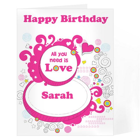 Image of Personalised Groovy Doodle Love Card
