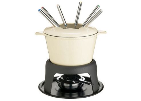 Image of Kitchen Craft Master Class Cast Iron Enamelled Beige Fondue Set