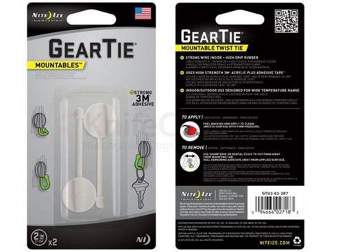 Image of Nite Ize Mountable Gear Tie 2" White (pack Of 2)