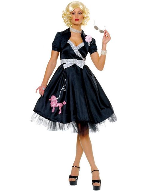 Image of Adult Hop Diva 50s Costume - Black Medium
