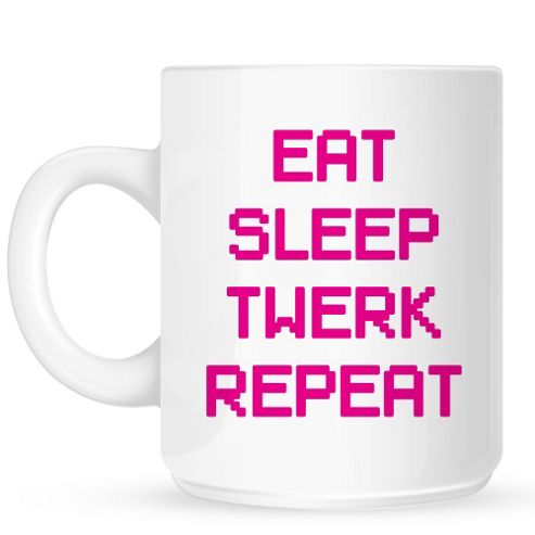 Image of Eat Sleep Twerk Repeat Text 10oz Ceramic Mug